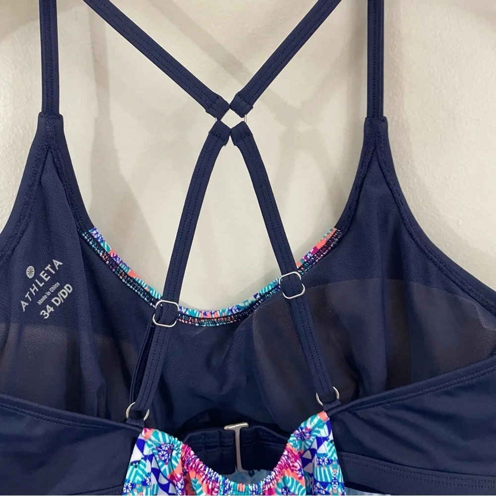 ATHLETA Fiji Blousy Tankini Top, Dress Blue #593958 Size 34 D/DD NEW - Picture 5 of 12